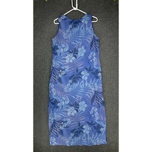 Style & Co. Collection Petites Maxi Dress Women's 10P Blue Floral Sleeveless